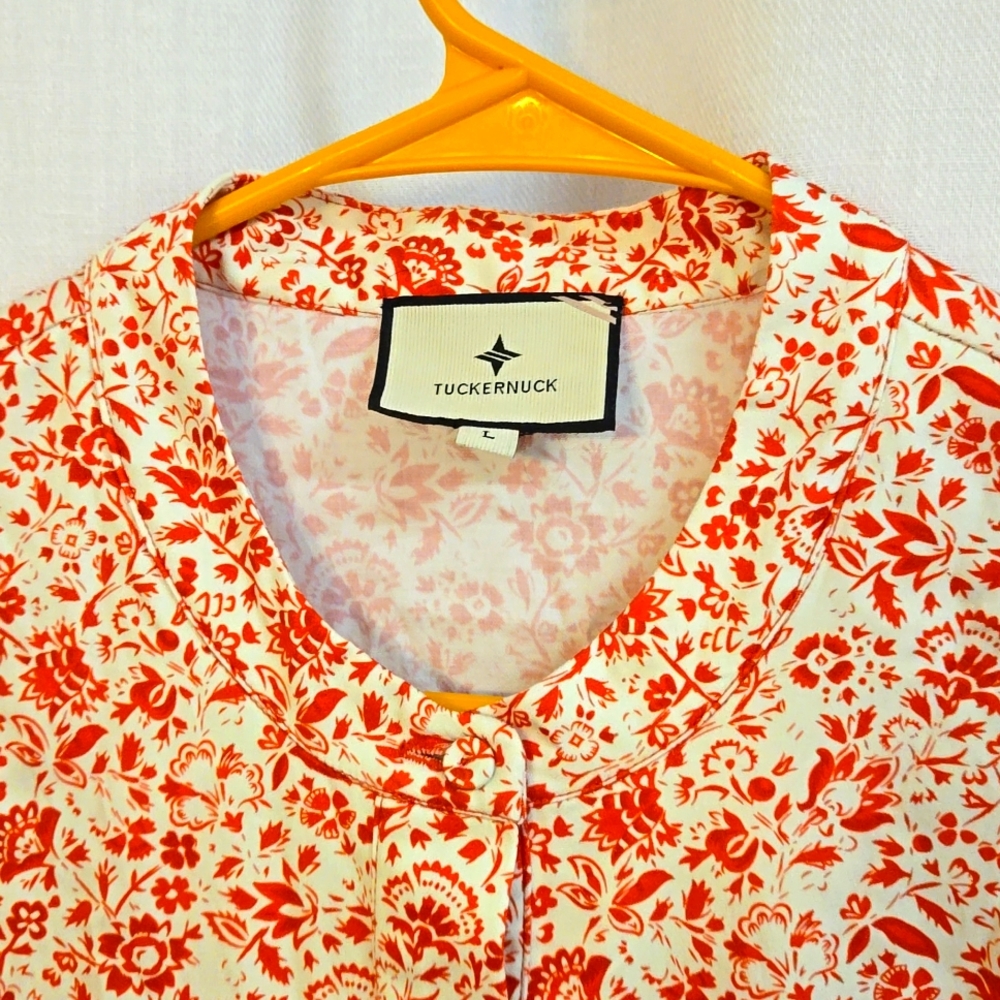 Tuckernuck White and Red Floral Midi Dress